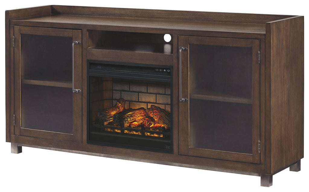 Starmore W633W5 Brown 70 TV Stand with Electric Fireplace