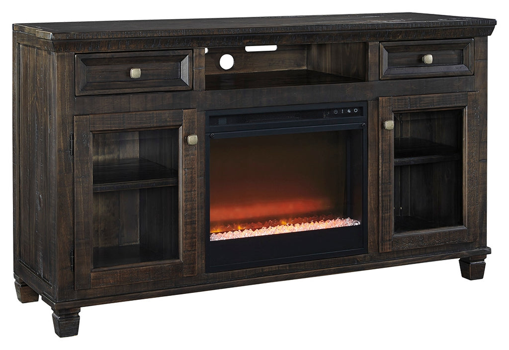 Townser W636W5 Grayish Brown 62 TV Stand with Electric Fireplace