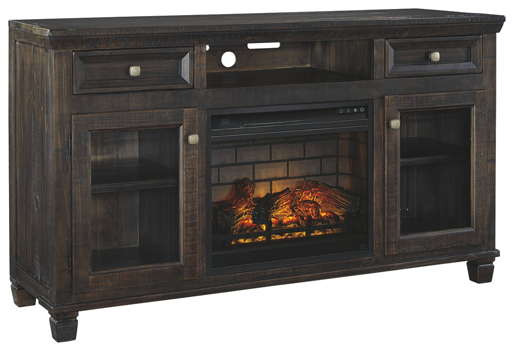 Townser W636W8 Grayish Brown 62 TV Stand with Electric Fireplace