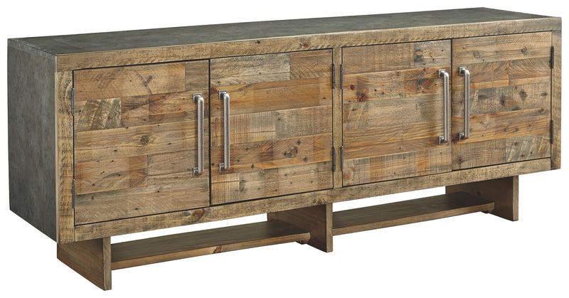 Mozanburg W665-68 Rustic Brown Extra Large TV Stand