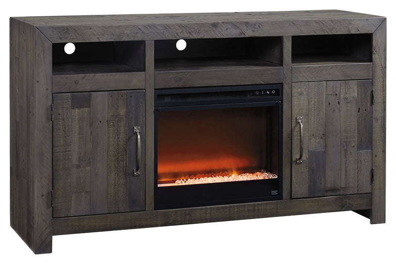 Mayflyn W729W4 Charcoal Large TV  Stand with Fireplace