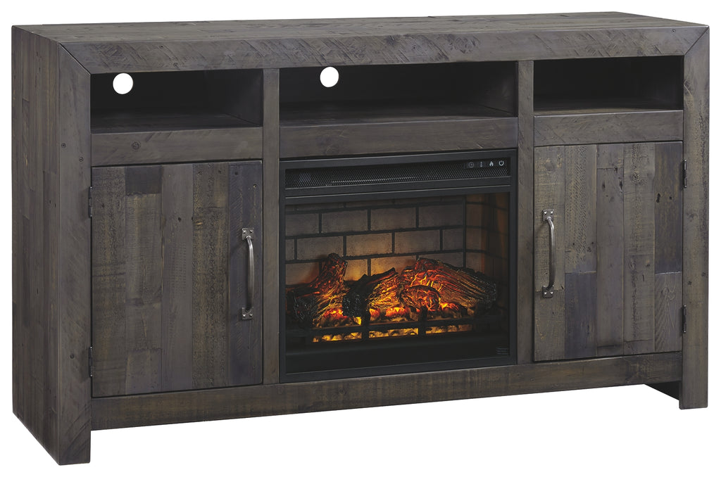 Mayflyn W729W3 Charcoal 62 TV Stand with Electric Fireplace