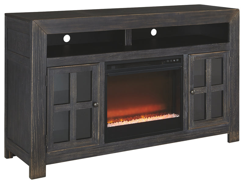 Gavelston W732W2 Black 60 TV Stand with Electric Fireplace