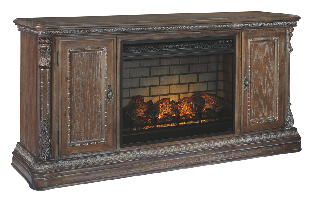 Charmond W803W5 Brown 69 TV Stand with Electric Fireplace