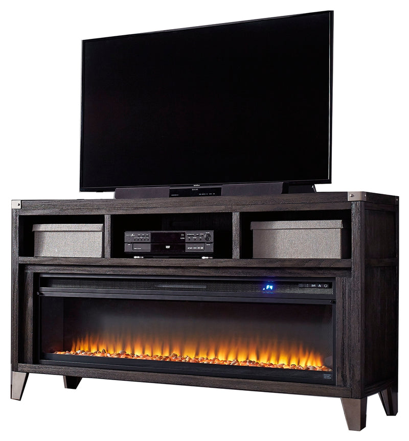 Todoe W901W1 Gray 65 TV Stand with Electric Fireplace